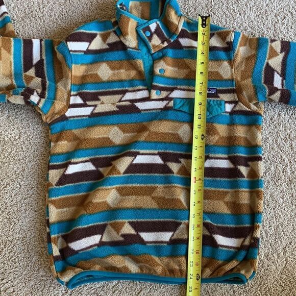 Patagonia Snap Synchilla fleece Pullover brown blue sweatshirt women's small - Picture 4 of 7